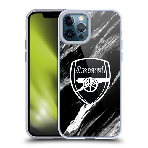 Arsenal FC Crest Patterns Marble Soft Gel Case for Apple iPhone 12 Pro Max