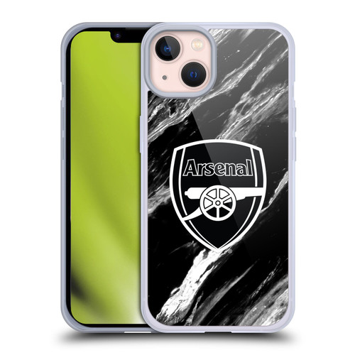 Arsenal FC Crest Patterns Marble Soft Gel Case for Apple iPhone 13