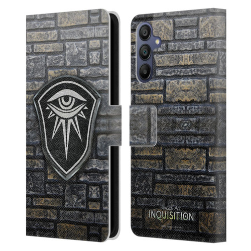EA Bioware Dragon Age Inquisition Graphics Distressed Crest Leather Book Wallet Case Cover For Samsung Galaxy A15