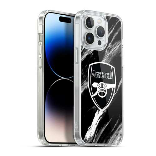 Arsenal FC Crest Patterns Marble Soft Gel Case for Apple iPhone 13 Pro Max & MagSafe