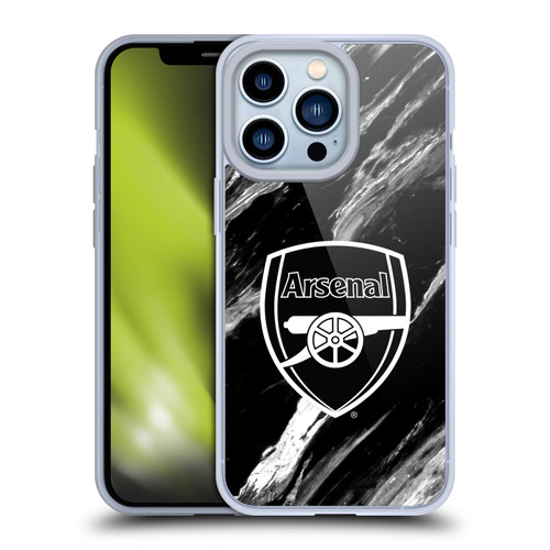 Arsenal FC Crest Patterns Marble Soft Gel Case for Apple iPhone 13 Pro