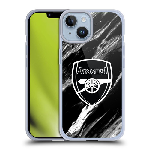 Arsenal FC Crest Patterns Marble Soft Gel Case for Apple iPhone 14