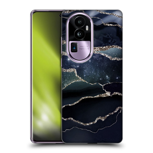 UtArt Dark Night Marble Silver Midnight Sky Soft Gel Case for OPPO Reno10 Pro+