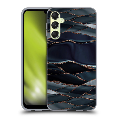 UtArt Dark Night Marble Waves Soft Gel Case for Samsung Galaxy A24 4G / M34 5G