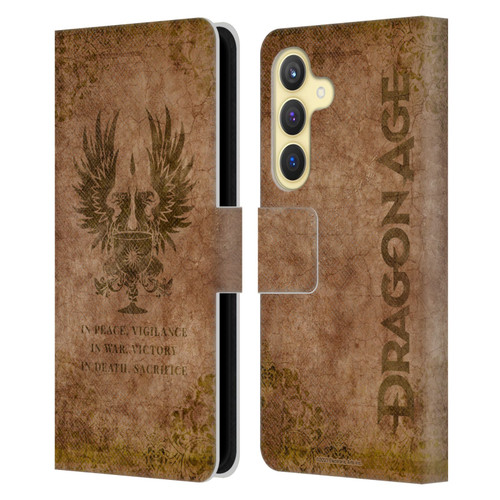 EA Bioware Dragon Age Heraldry Grey Wardens Distressed Leather Book Wallet Case Cover For Samsung Galaxy S24 5G