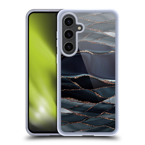 UtArt Dark Night Marble Waves Soft Gel Case for Samsung Galaxy S24+ 5G