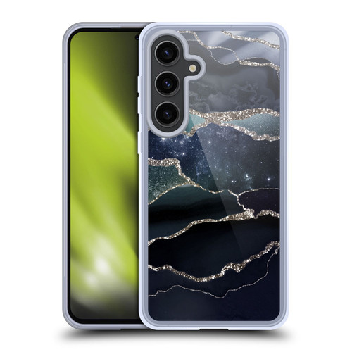 UtArt Dark Night Marble Silver Midnight Sky Soft Gel Case for Samsung Galaxy S24+ 5G