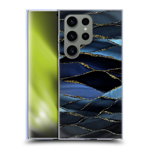 UtArt Dark Night Marble Deep Sparkle Waves Soft Gel Case for Samsung Galaxy S24 Ultra 5G