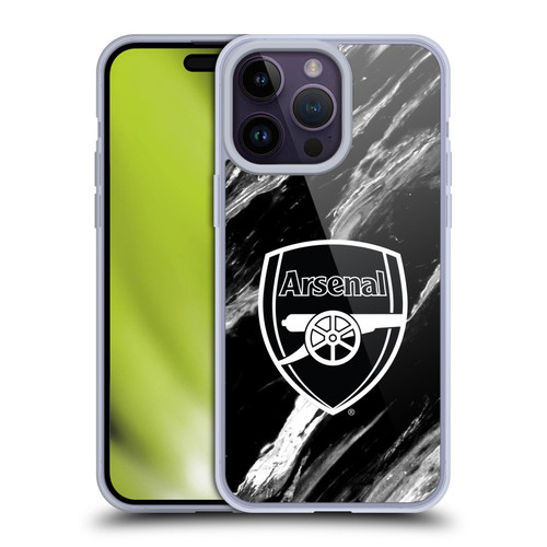 Arsenal FC Crest Patterns Marble Soft Gel Case for Apple iPhone 14 Pro Max & MagSafe