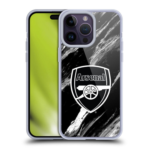 Arsenal FC Crest Patterns Marble Soft Gel Case for Apple iPhone 14 Pro Max