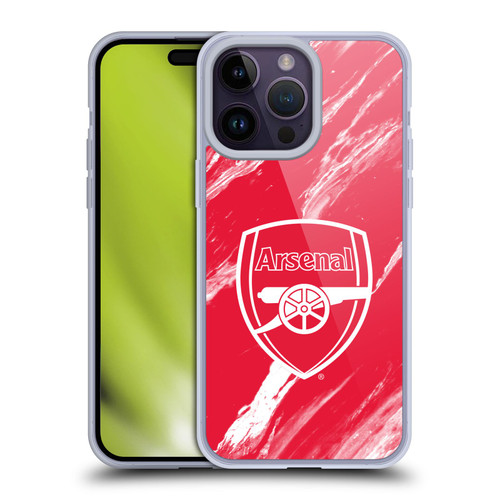 Arsenal FC Crest Patterns Red Marble Soft Gel Case for Apple iPhone 14 Pro Max