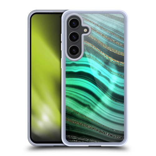 UtArt Malachite Emerald Glitter Gradient Soft Gel Case for Samsung Galaxy S24+ 5G