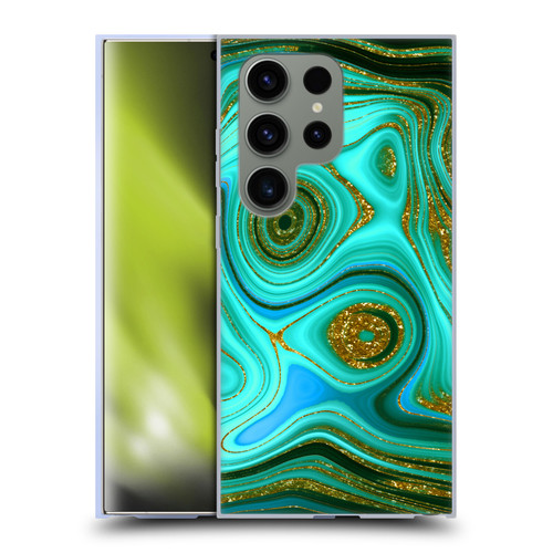 UtArt Malachite Emerald Liquid Gem Soft Gel Case for Samsung Galaxy S24 Ultra 5G