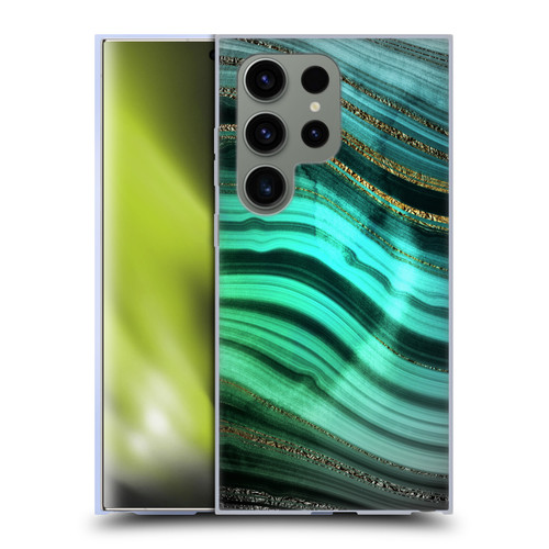 UtArt Malachite Emerald Glitter Gradient Soft Gel Case for Samsung Galaxy S24 Ultra 5G