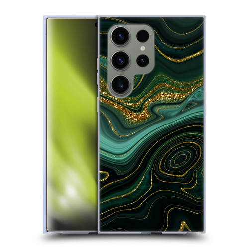 UtArt Malachite Emerald Gilded Teal Soft Gel Case for Samsung Galaxy S24 Ultra 5G