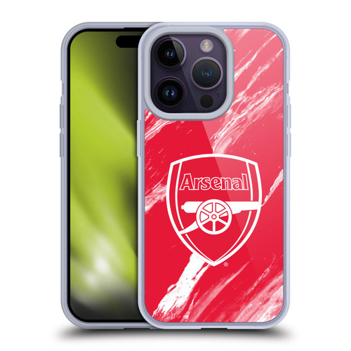 Arsenal FC Crest Patterns Red Marble Soft Gel Case for Apple iPhone 14 Pro