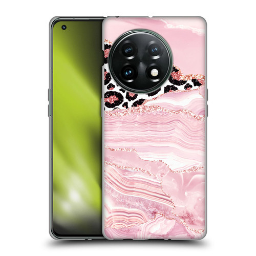 UtArt Wild Cat Marble Pink Glitter Soft Gel Case for OnePlus 11 5G