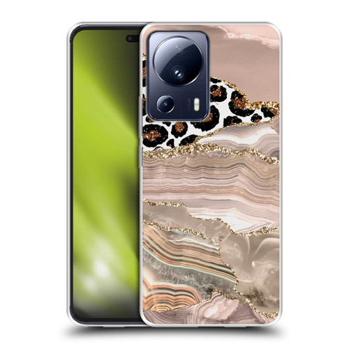 UtArt Wild Cat Marble Cheetah Waves Soft Gel Case for Xiaomi 13 Lite 5G