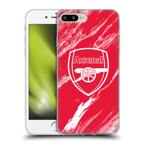 Arsenal FC Crest Patterns Red Marble Soft Gel Case for Apple iPhone 7 Plus / iPhone 8 Plus