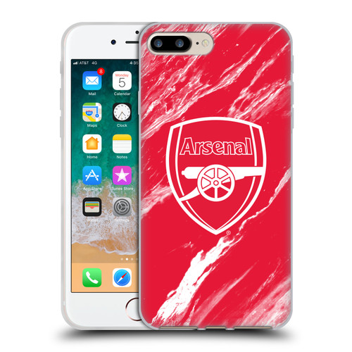 Arsenal FC Crest Patterns Red Marble Soft Gel Case for Apple iPhone 7 Plus / iPhone 8 Plus