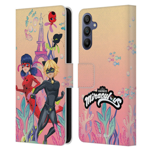 Miraculous Tales of Ladybug & Cat Noir Aqua Ladybug Aqua Power Leather Book Wallet Case Cover For Samsung Galaxy A15