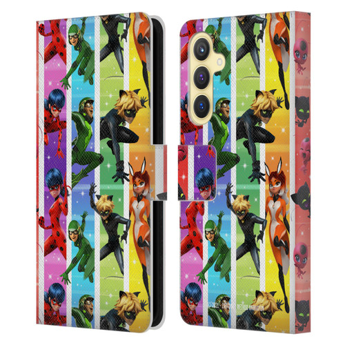 Miraculous Tales of Ladybug & Cat Noir Graphics Pattern Leather Book Wallet Case Cover For Samsung Galaxy S23 FE 5G