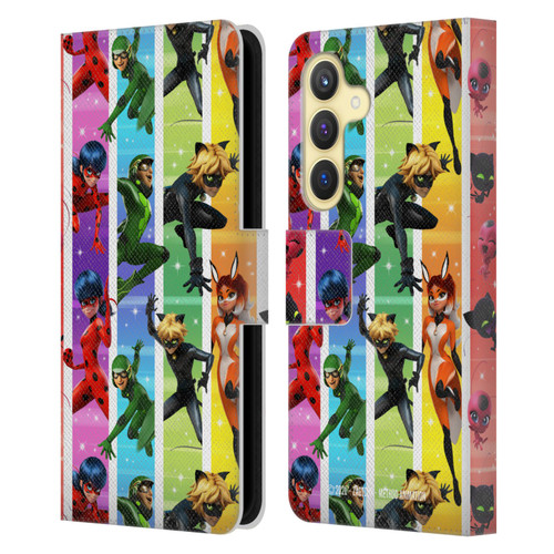 Miraculous Tales of Ladybug & Cat Noir Graphics Pattern Leather Book Wallet Case Cover For Samsung Galaxy S24 5G