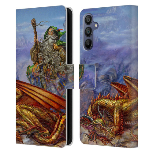 Myles Pinkney Mythical Dragonlands Leather Book Wallet Case Cover For Samsung Galaxy A15