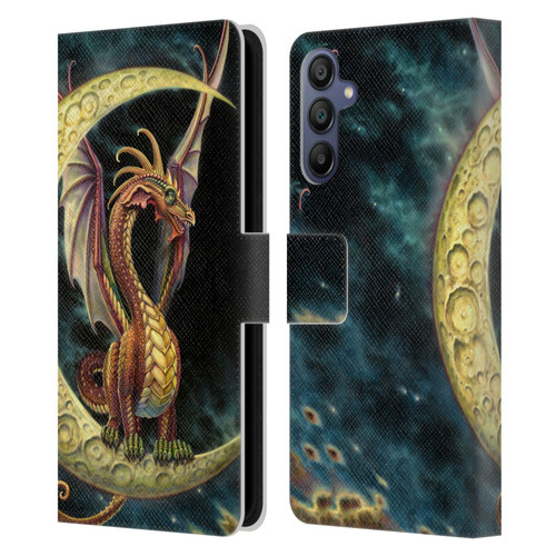 Myles Pinkney Mythical Moon Dragon Leather Book Wallet Case Cover For Samsung Galaxy A15