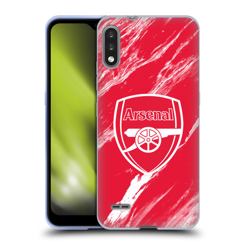 Arsenal FC Crest Patterns Red Marble Soft Gel Case for LG K22