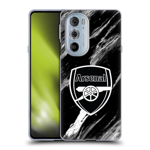 Arsenal FC Crest Patterns Marble Soft Gel Case for Motorola Edge X30