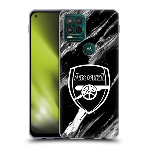 Arsenal FC Crest Patterns Marble Soft Gel Case for Motorola Moto G Stylus 5G 2021