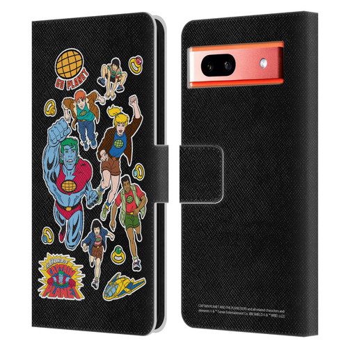 Captain Planet And The Planeteers Graphics Planeteers Leather Book Wallet Case Cover For Google Pixel 7a