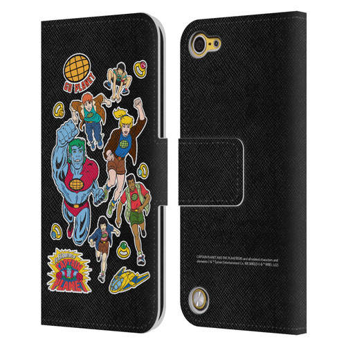 Captain Planet And The Planeteers Graphics Planeteers Leather Book Wallet Case Cover For Apple iPod Touch 5G 5th Gen