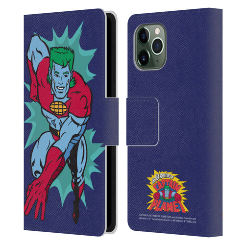 Captain Planet And The Planeteers Graphics Halftone Leather Book Wallet Case Cover For Apple iPhone 11 Pro