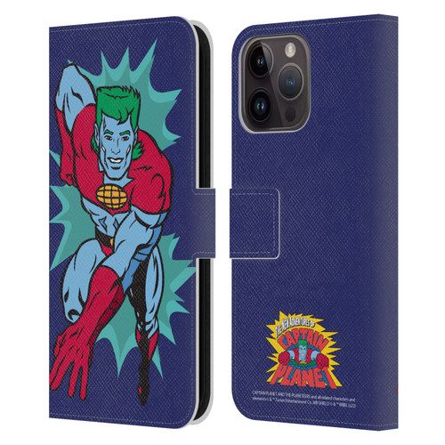 Captain Planet And The Planeteers Graphics Halftone Leather Book Wallet Case Cover For Apple iPhone 15 Pro Max