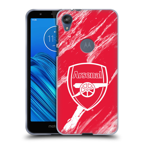 Arsenal FC Crest Patterns Red Marble Soft Gel Case for Motorola Moto E6