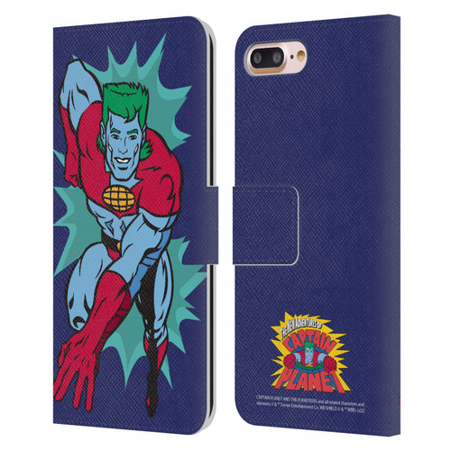 Captain Planet And The Planeteers Graphics Halftone Leather Book Wallet Case Cover For Apple iPhone 7 Plus / iPhone 8 Plus