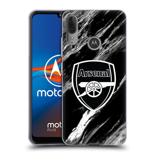 Arsenal FC Crest Patterns Marble Soft Gel Case for Motorola Moto E6 Plus