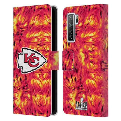 NFL 2024 Super Bowl LVIII Champions Kansas City Chiefs Tie Dye Leather Book Wallet Case Cover For Huawei Nova 7 SE/P40 Lite 5G