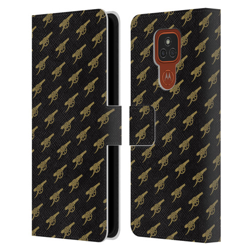 Arsenal FC Crest Patterns Gunners Leather Book Wallet Case Cover For Motorola Moto E7 Plus