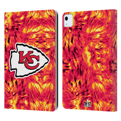 NFL 2024 Super Bowl LVIII Champions Kansas City Chiefs Tie Dye Leather Book Wallet Case Cover For Apple iPad Air 2020 / 2022