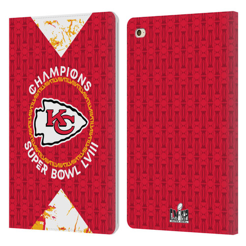 NFL 2024 Super Bowl LVIII Champions Kansas City Chiefs Patterns Leather Book Wallet Case Cover For Apple iPad mini 4