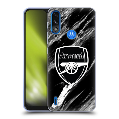 Arsenal FC Crest Patterns Marble Soft Gel Case for Motorola Moto E7 Power / Moto E7i Power