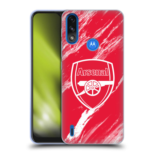 Arsenal FC Crest Patterns Red Marble Soft Gel Case for Motorola Moto E7 Power / Moto E7i Power