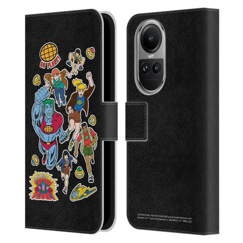 Captain Planet And The Planeteers Graphics Planeteers Leather Book Wallet Case Cover For OPPO Reno10 5G / Reno10 Pro 5G