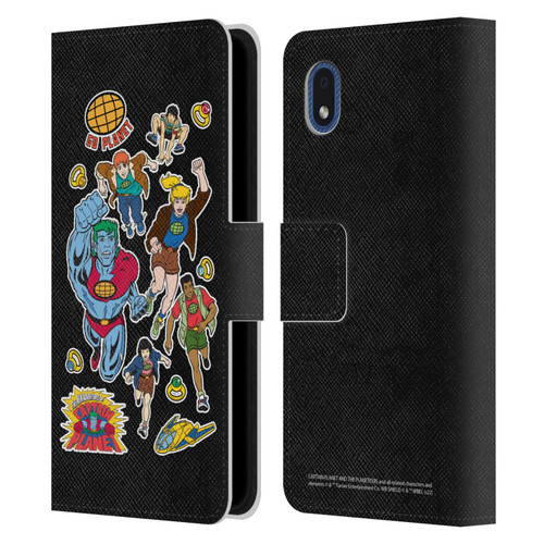 Captain Planet And The Planeteers Graphics Planeteers Leather Book Wallet Case Cover For Samsung Galaxy A01 Core (2020)