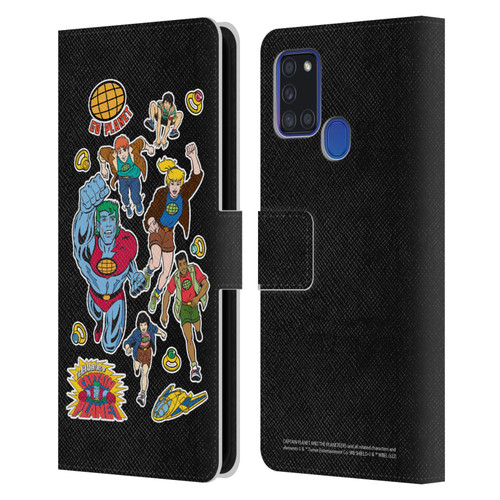 Captain Planet And The Planeteers Graphics Planeteers Leather Book Wallet Case Cover For Samsung Galaxy A21s (2020)