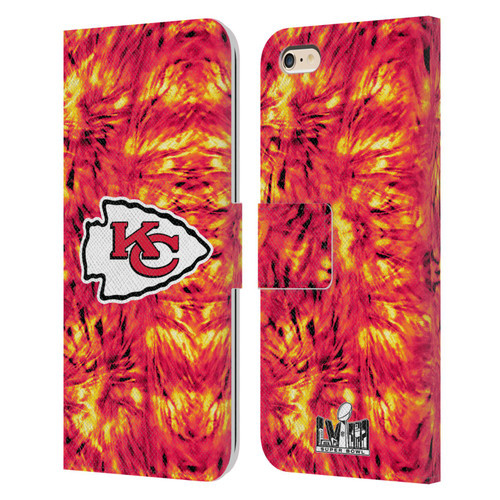 NFL 2024 Super Bowl LVIII Champions Kansas City Chiefs Tie Dye Leather Book Wallet Case Cover For Apple iPhone 6 Plus / iPhone 6s Plus
