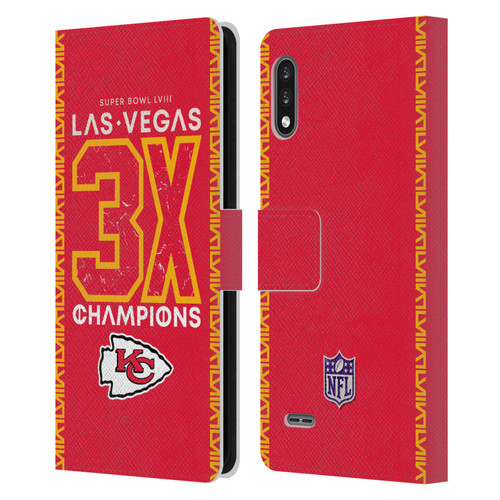 NFL 2024 Super Bowl LVIII Champions Kansas City Chiefs 3x Champ Leather Book Wallet Case Cover For LG K22